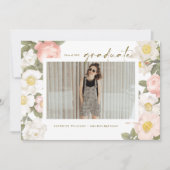  pasta bloemen White Photo Afstuderen Kaart (Voorkant)