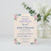  pasta boho Floral Baby shower per post Briefkaart (Staand voorkant)