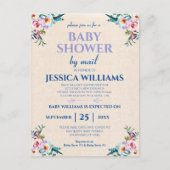  pasta boho Floral Baby shower per post Briefkaart (Voorkant)