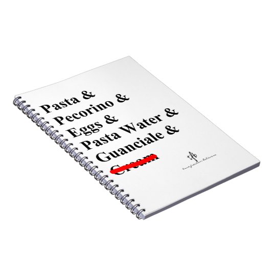 Pasta Carbonara Ingrediënten Notitieboek (Rechterzijde)