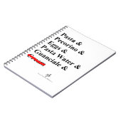 Pasta Carbonara Ingrediënten Notitieboek (Linkerzijde)