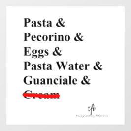 Pasta Carbonara Ingrediënten Raamsticker