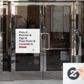 Pasta Carbonara Ingrediënten Raamsticker (Kantoordeur)