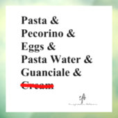 Pasta Carbonara Ingrediënten Raamsticker (Vel 3)