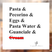 Pasta Carbonara Ingrediënten Raamsticker (Vel 2)