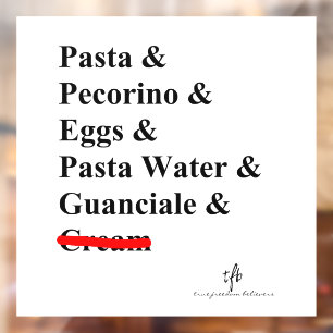 Pasta Carbonara Ingrediënten Raamsticker