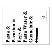 Pasta Carbonara Ingrediënten Rubberstempel (Afrduk)