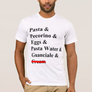 Pasta Carbonara Ingrediënten T-shirt