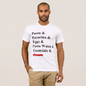 Pasta Carbonara Ingrediënten T-shirt (Voorkant volledig)