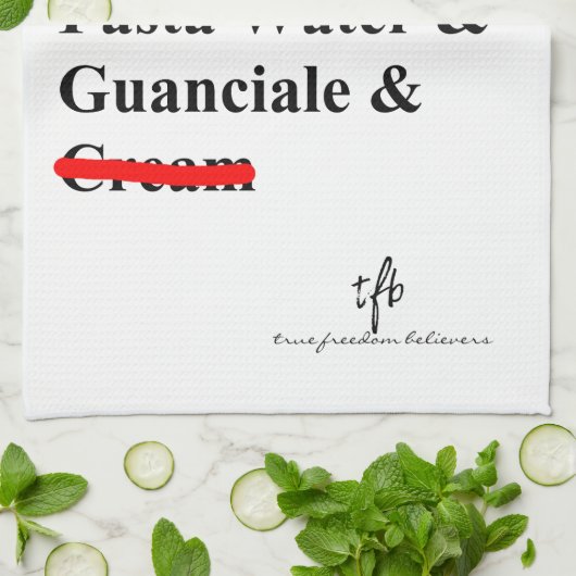 Pasta Carbonara Ingrediënten Theedoek (Gevouwen)