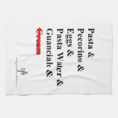 Pasta Carbonara Ingrediënten Theedoek (Horizontaal)