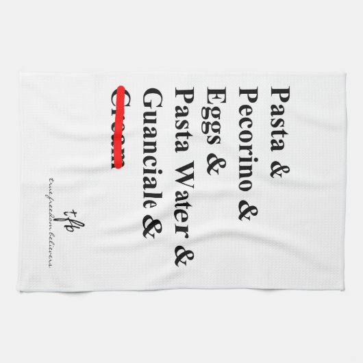 Pasta Carbonara Ingrediënten Theedoek (Horizontaal)