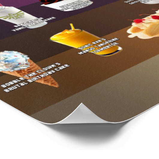 Pasta City Ice Cream Poster/Menu Poster (Hoek)