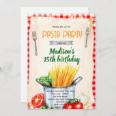 Pasta Class Party Invitation Kaart (Voorkant / Achterkant)