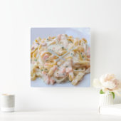 Pasta Custom Food Photo Vierkante Klok (Huis)
