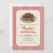 Pasta Diner Italiaanse Verjaardag Uitnodiging (Voorkant)