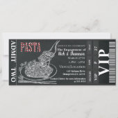 Pasta-diner Krijtje Bruiloft Foto Ticket Kaart (Voorkant)