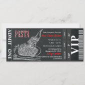 Pasta-dinerkrijt VIP rustieke dinerfeestticket Kaart (Voorkant)