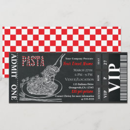 Pasta-dinerkrijt VIP rustieke dinerfeestticket Kaart