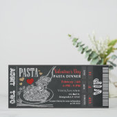 Pasta Dinner Chalk Valentijnsdag Dinner Party Kaart (Staand voorkant)