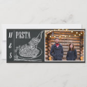 Pasta Dinner Chalk Verloving Diner Foto Ticket Kaart (Achterkant)