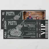 Pasta Dinner Chalk Verloving Diner Foto Ticket Kaart (Voorkant / Achterkant)