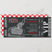 Pasta Dinner Chalk VIP Rustic Dinner Party Ticket Kaart (Voorkant / Achterkant)