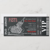 Pasta Dinner Chalk VIP Rustic Dinner Party Ticket Kaart (Voorkant)