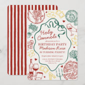 Pasta Dinner Party Holy Cannoli Italian Birthday Kaart (Voorkant / Achterkant)