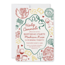 Pasta Dinner Party Holy Cannoli Italian Birthday