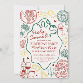 Pasta Dinner Party Holy Cannoli Italian Birthday Kaart