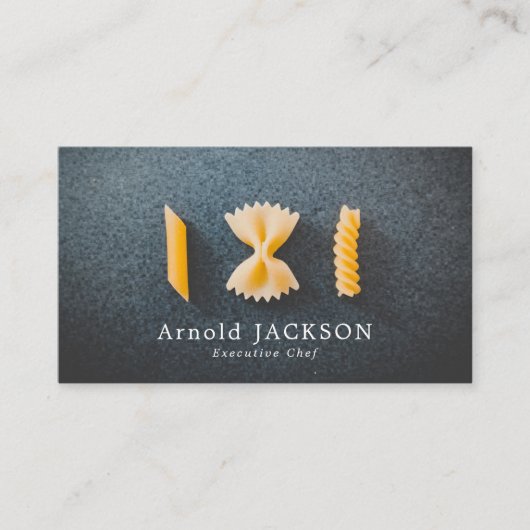 Pasta Display, Chef, Koken Visitekaartje (Voorkant)
