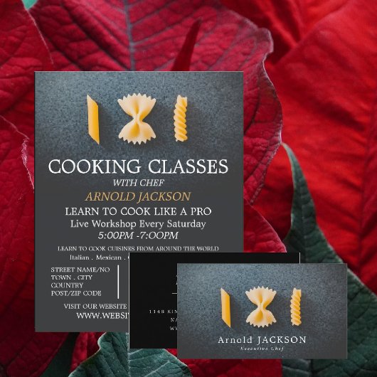 Pasta Display, Chef, Koken Visitekaartje