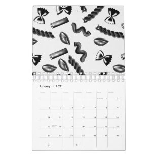 Pasta Diversiteit Grijs Eten Italië Liefhebber Foo Kalender