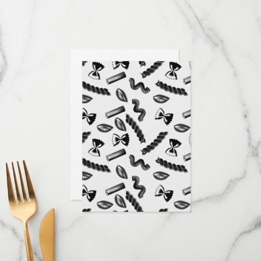 Pasta Diversity Gray Food Italy Lover Foodie Menu (Voorkant / Achterkant in situ)