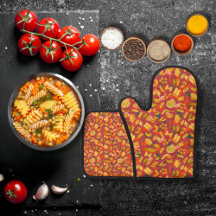 Pasta en groenten kastanjebruin rood