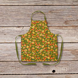 Pasta en groenten olijfgroen schort