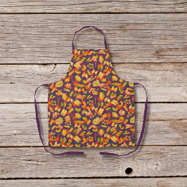 Pasta en groenten paarse schort