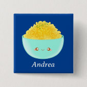 Pasta en kaas vierkante button 5,1 cm (Voorkant)