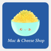 Pasta en kaas vierkante sticker (Voorkant)