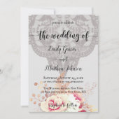 pasta Floral Roos Style Wedding Kaart (Voorkant)