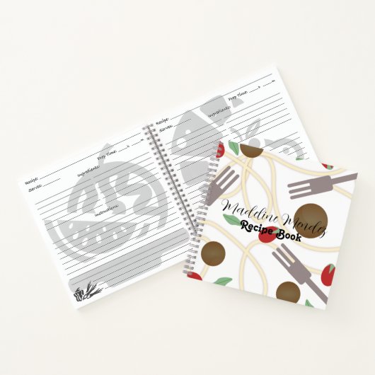 Pasta Food Chef Cook Recipe Notitieboek (Binnen)