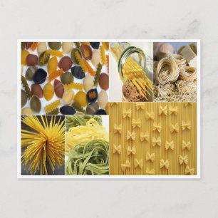 Pasta food collage italiaanse voedselnoedels briefkaart