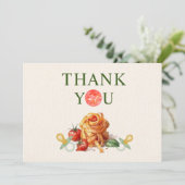 Pasta & Fopspenen Baby shower Dank u Bedankkaart (Staand voorkant)