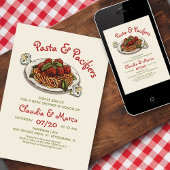 Pasta & Fopspenen Italiaans Baby shower Kaart