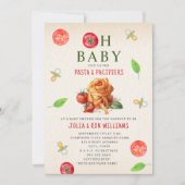 Pasta fopspenen Oh Baby tomaat Baby shower Kaart (Voorkant)