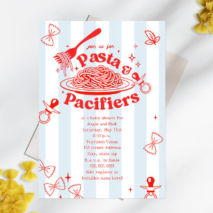 Pasta & Fopspenen Teken neutrale baby shower Kaart