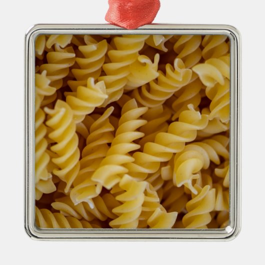 Pasta Fusilli Noedels Metalen Ornament (Voorkant)