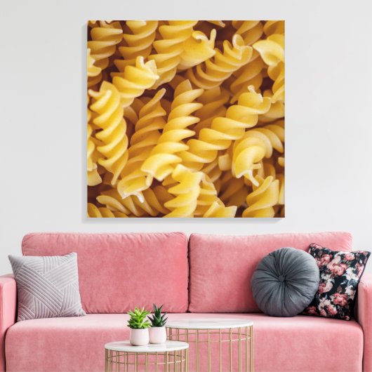 Pasta Fusilli Noodles Canvas Afdruk (Insitu (Woonkamer))