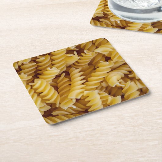 Pasta Fusilli Noodles Kartonnen Onderzetters (Schuin)